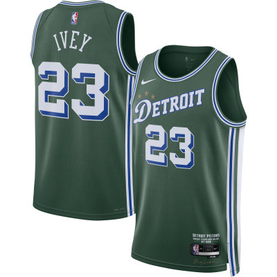 Men's Detroit Pistons Jaden Ivey Green 2022/23 Swingman Jersey - City Edition 01