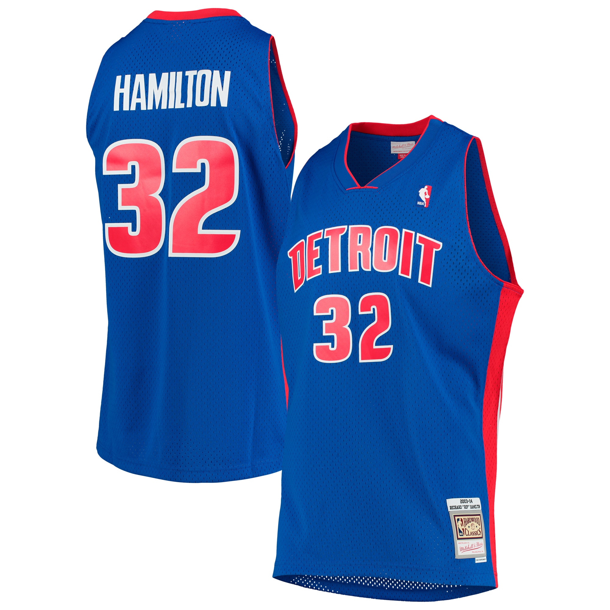 Men's Detroit Pistons Richard Hamilton Blue 2003/04 Hardwood Classics Swingman Jersey