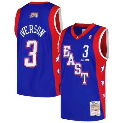 Men's Eastern Conference Allen Iverson Royal Hardwood Classics 2004 NBA All-Star Game Swingman Throwback Jersey 01