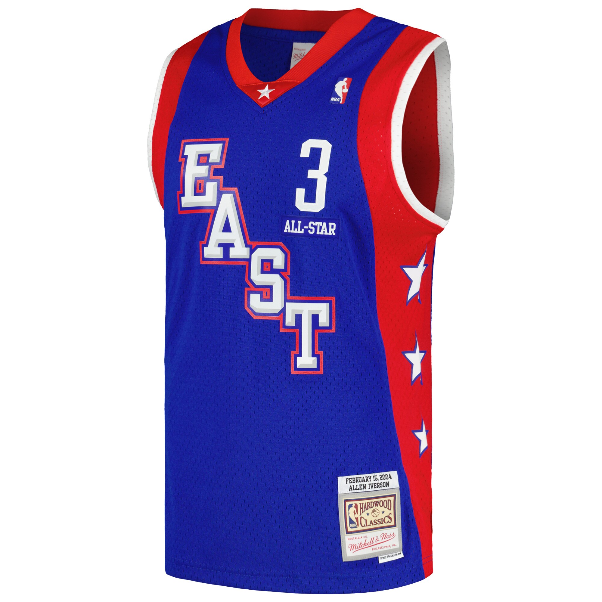 Men's Eastern Conference Allen Iverson Royal Hardwood Classics 2004 NBA All-Star Game Swingman Throwback Jersey
