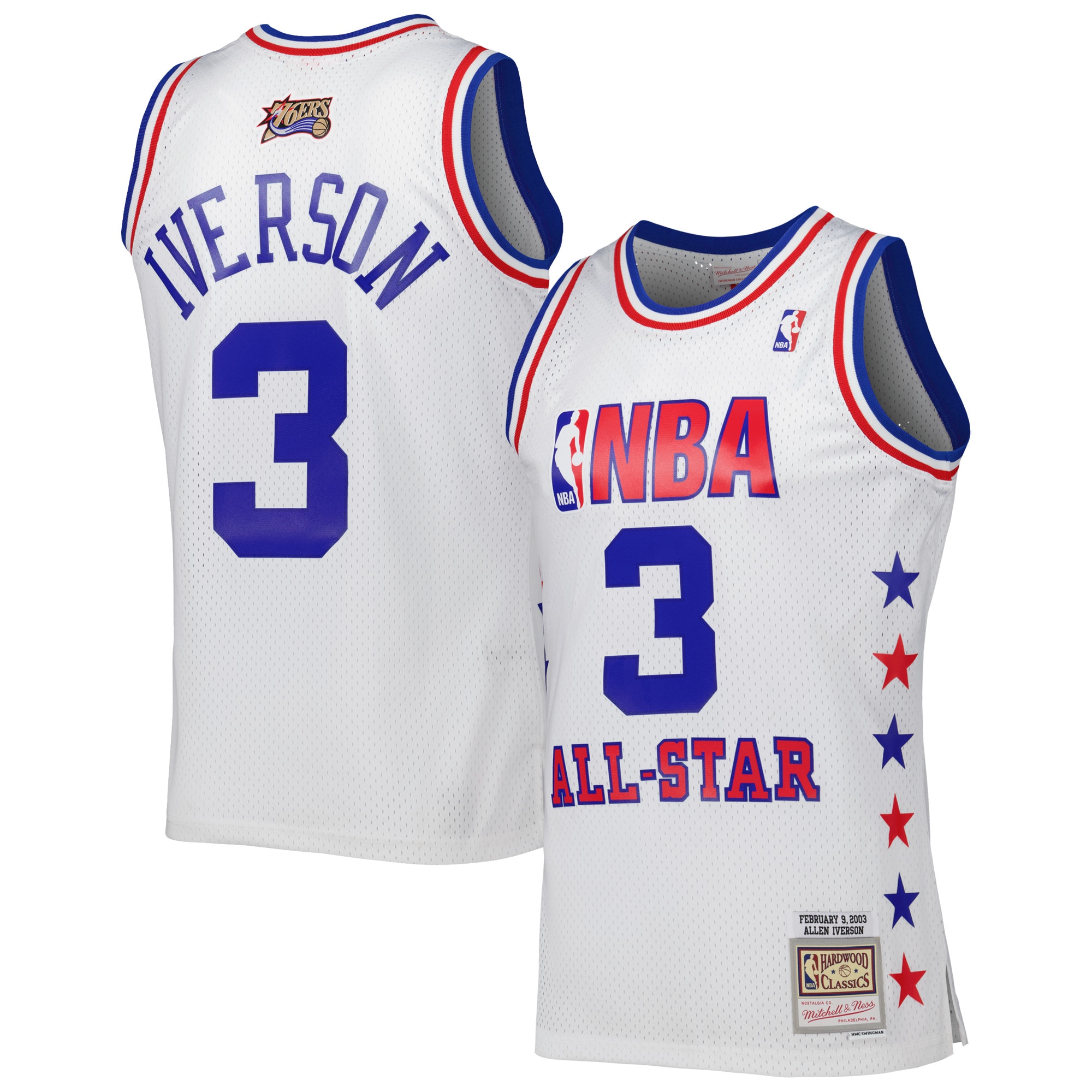 Men's Eastern Conference Allen Iverson White 2003 All Star Game Swingman Jersey