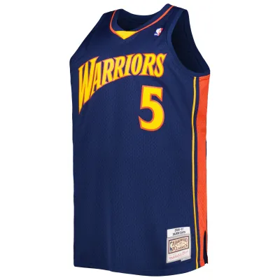 Men's Golden State Warriors Baron Davis Navy Big & Tall Hardwood Classics 2006/07 Swingman Jersey 02