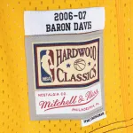 Men's Golden State Warriors Baron Davis Navy/Gold Hardwood Classics 2006/07 Split Swingman Jersey