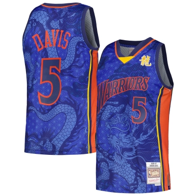 Men's Golden State Warriors Baron Davis Royal 2006/07 Hardwood Classics Asian Heritage 6.0 Swingman Throwback Player Jersey 01