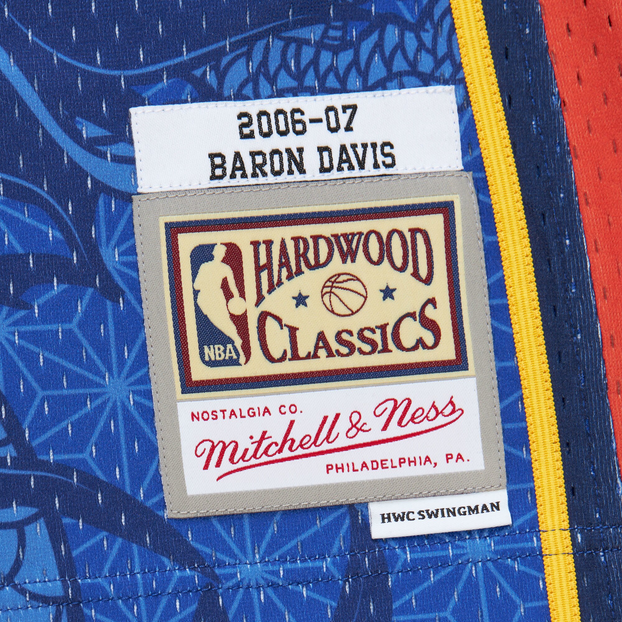 Men's Golden State Warriors Baron Davis Royal 2006/07 Hardwood Classics Asian Heritage 6.0 Swingman Throwback Player Jersey