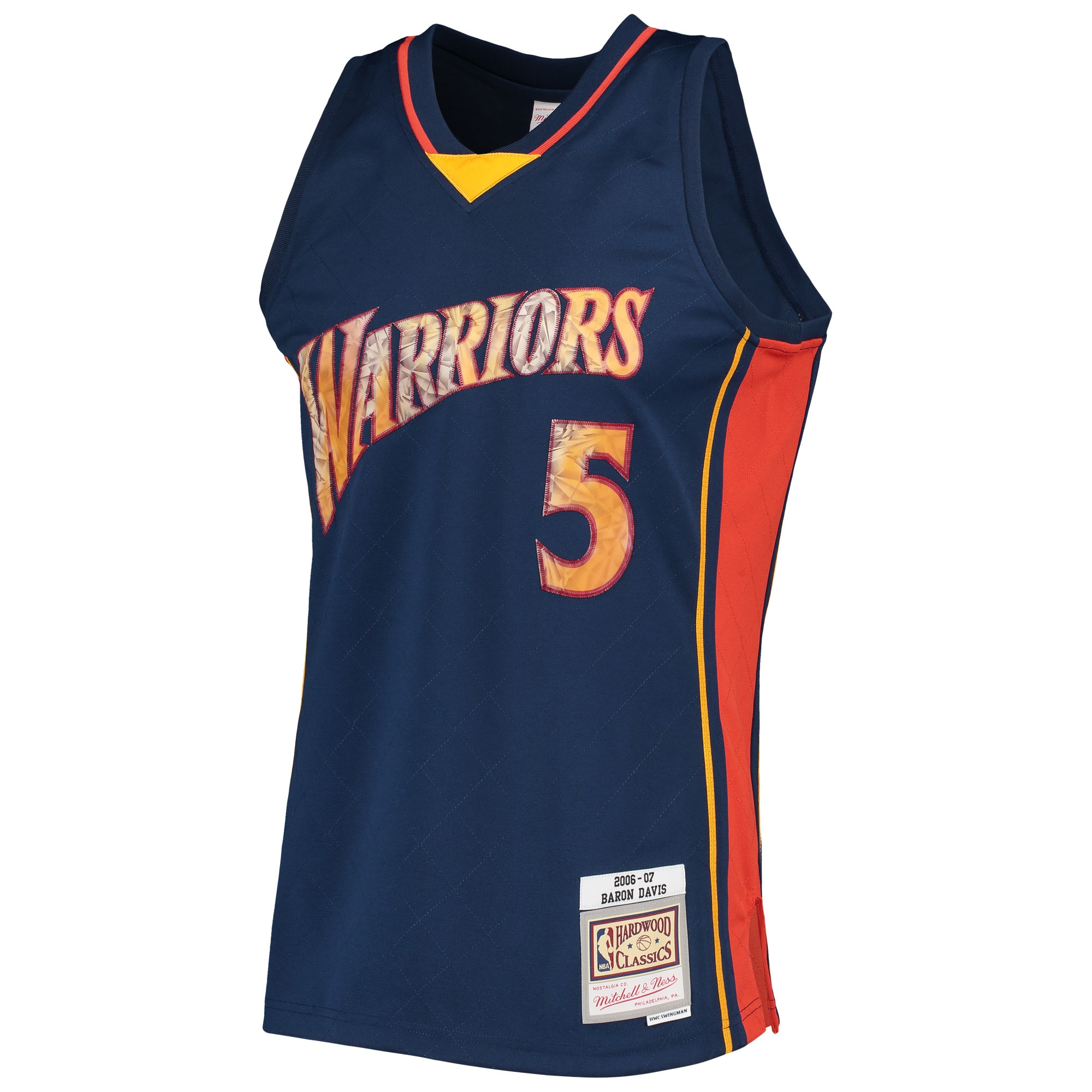 Men's Golden State Warriors Baron Davis Royal 2006/07 Hardwood Classics NBA 75th Anniversary Diamond Swingman Jersey