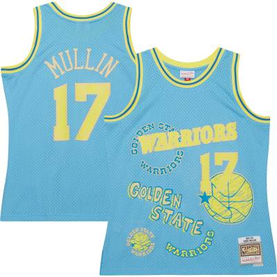 Men's Golden State Warriors Chris Mullin Light Blue 1993/94 Swingman Sidewalk Sketch Jersey 01