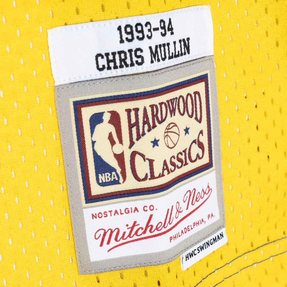 Men's Golden State Warriors Chris Mullin Royal/Gold Hardwood Classics 1993/94 Split Swingman Jersey