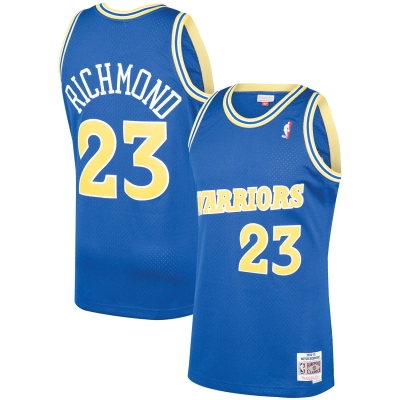 Men's Golden State Warriors Mitch Richmond Royal 1990/91 Hardwood Classics Swingman Jersey 01