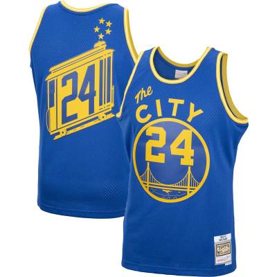 Men's Golden State Warriors Rick Barry Royal 2001/02 Hardwood Classics Swingman Jersey 01