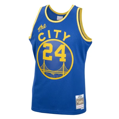 Men's Golden State Warriors Rick Barry Royal 2001/02 Hardwood Classics Swingman Jersey 02