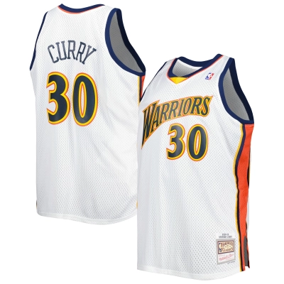 Men's Golden State Warriors Stephen Curry White Big & Tall Hardwood Classics 2008/09 Swingman Jersey 01