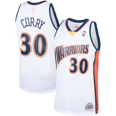 Men's Golden State Warriors Stephen Curry White Hardwood Classics Swingman Jersey 01