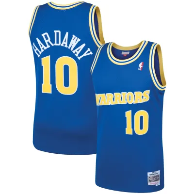 Men's Golden State Warriors Tim Hardaway Royal 1990/91 Hardwood Classics Swingman Jersey 01