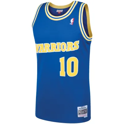 Men's Golden State Warriors Tim Hardaway Royal 1990/91 Hardwood Classics Swingman Jersey 02