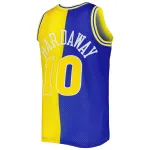 Men's Golden State Warriors Tim Hardaway Royal/Gold Hardwood Classics 1990/91 Split Swingman Jersey