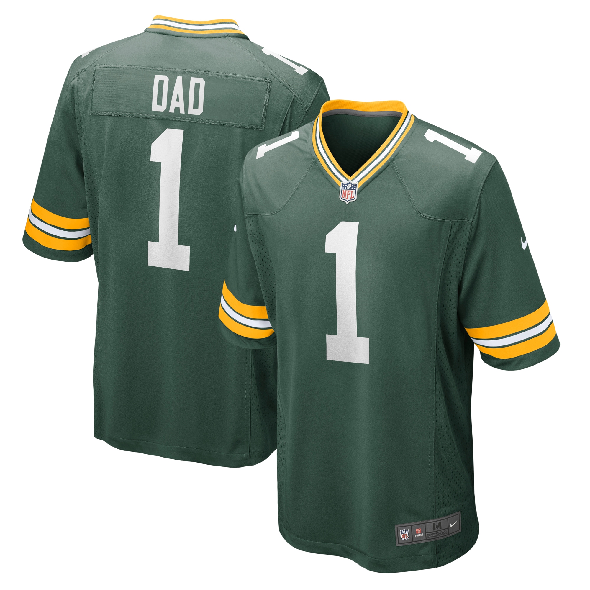 Men's Green Bay Packers Number 1 Dad Green Game Jersey