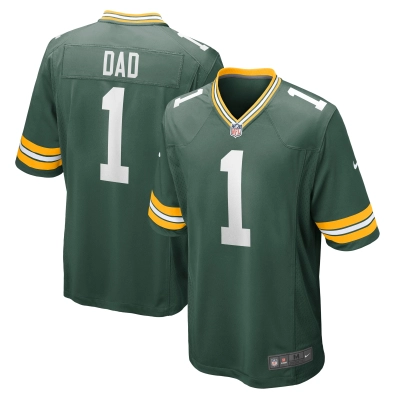 Men's Green Bay Packers Number 1 Dad Green Game Jersey 01