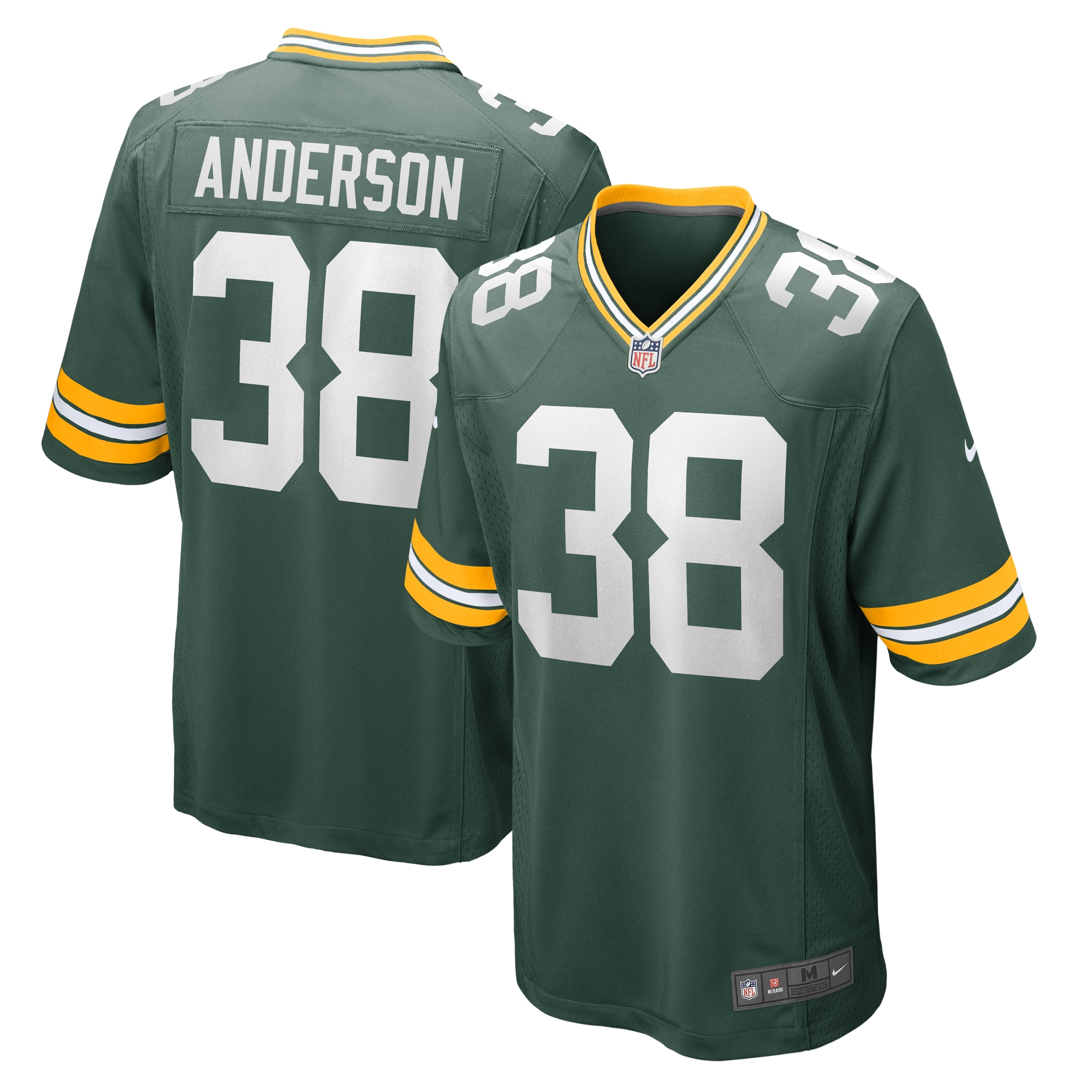 Men's Green Bay Packers Zayne Anderson  Green Team Game Jersey