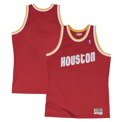 Men's Houston Rockets Red 1996-97 Hardwood Classics Swingman Jersey 01