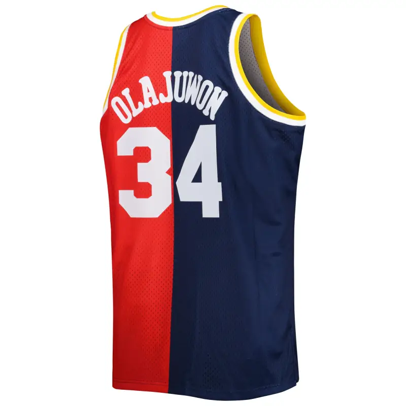 Men's Houston Rockets Navy/Red Big & Tall Hardwood Classics 1993/94 Split Swingman Jersey
