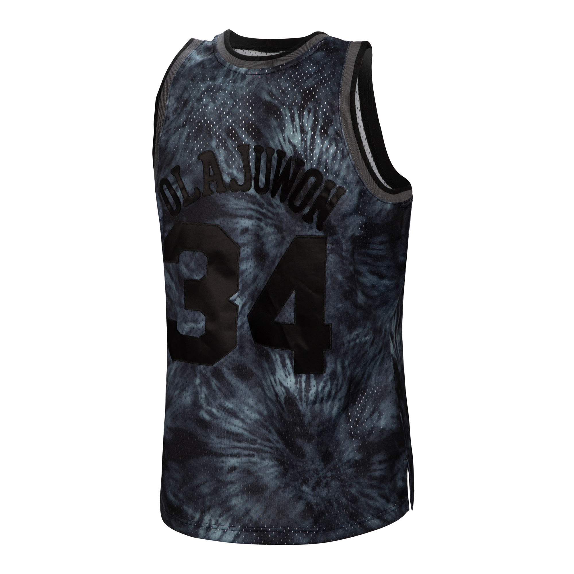 Men's Houston Rockets Hakeem Olajuwon Black Hardwood Classics 1993/94 Tie-Dye Swingman Jersey