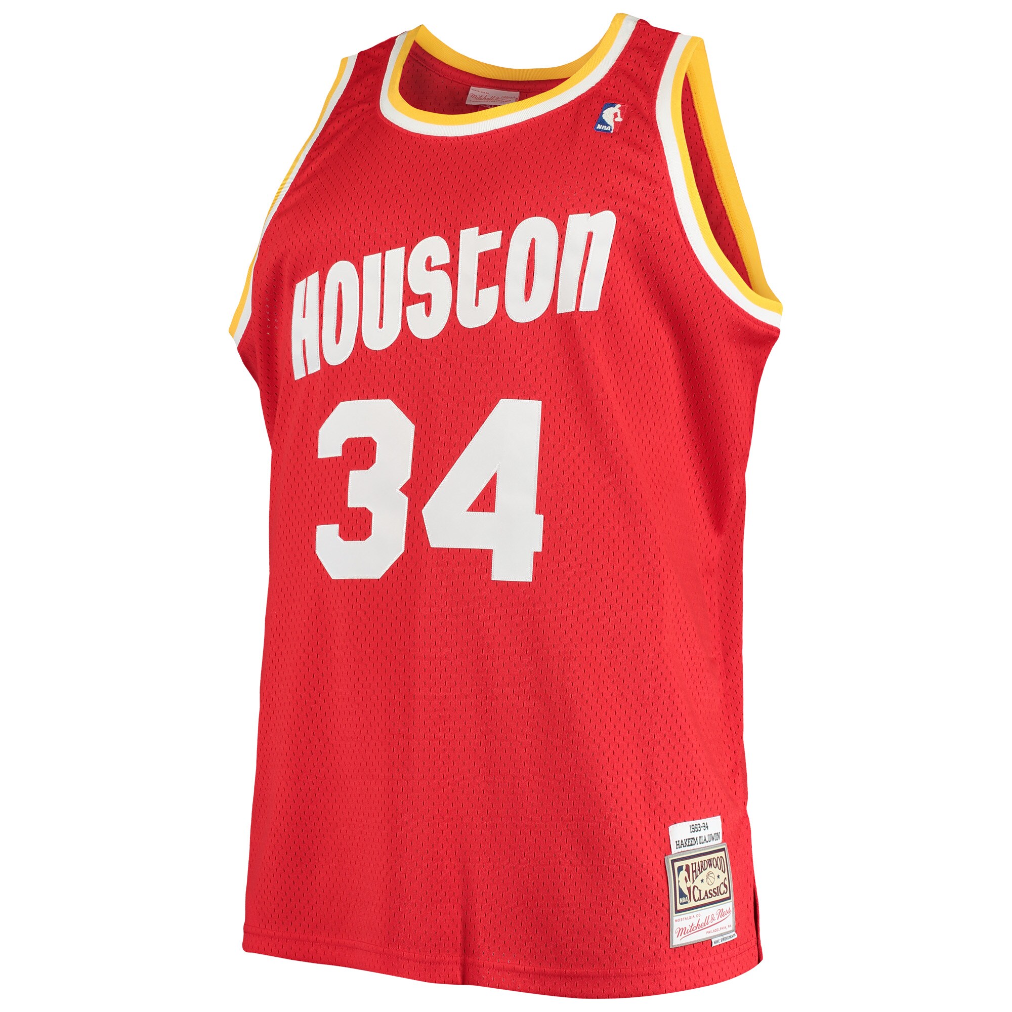 Men's Houston Rockets Hakeem Olajuwon Red 1993/94 Big & Tall Hardwood Classics Swingman Jersey