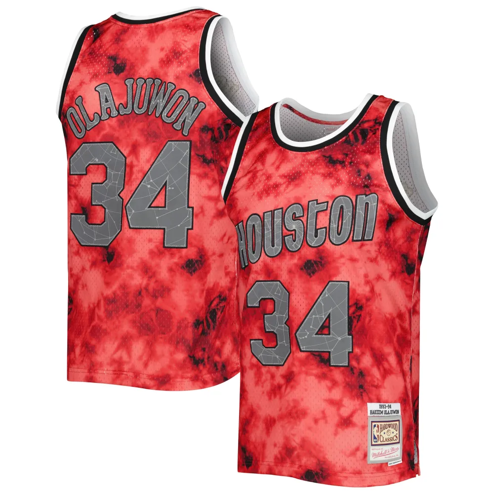 Men's Houston Rockets Hakeem Olajuwon Red 1993/94 Galaxy Swingman Jersey