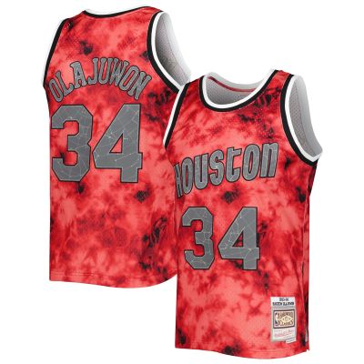 Men's Houston Rockets Hakeem Olajuwon Red 1993/94 Galaxy Swingman Jersey 01