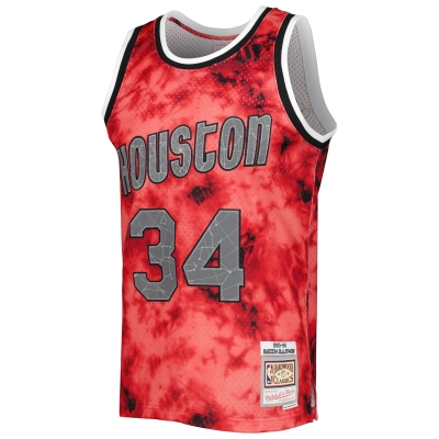 Men's Houston Rockets Hakeem Olajuwon Red 1993/94 Galaxy Swingman Jersey 02