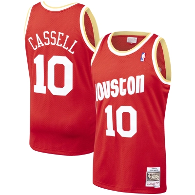 Men's Houston Rockets Sam Cassell Red 1993/94 Hardwood Classics Swingman Jersey 01