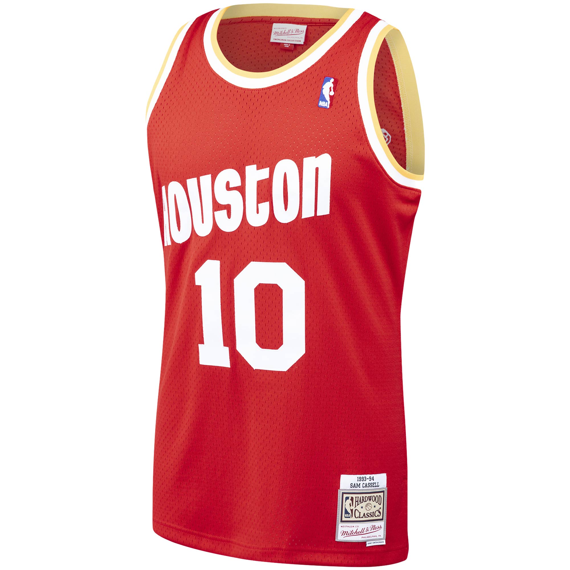 Men's Houston Rockets Sam Cassell Red 1993/94 Hardwood Classics Swingman Jersey