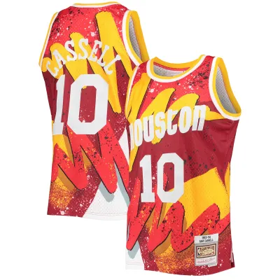 Men's Houston Rockets Sam Cassell Red Hardwood Classics 1993/94 Hyper Hoops Swingman Jersey 01
