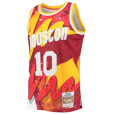 Men's Houston Rockets Sam Cassell Red Hardwood Classics 1993/94 Hyper Hoops Swingman Jersey 02
