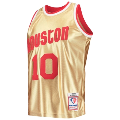 Men's Houston Rockets Sam Cassell Gold 75th Anniversary 1993/94 Hardwood Classics Swingman Jersey 02