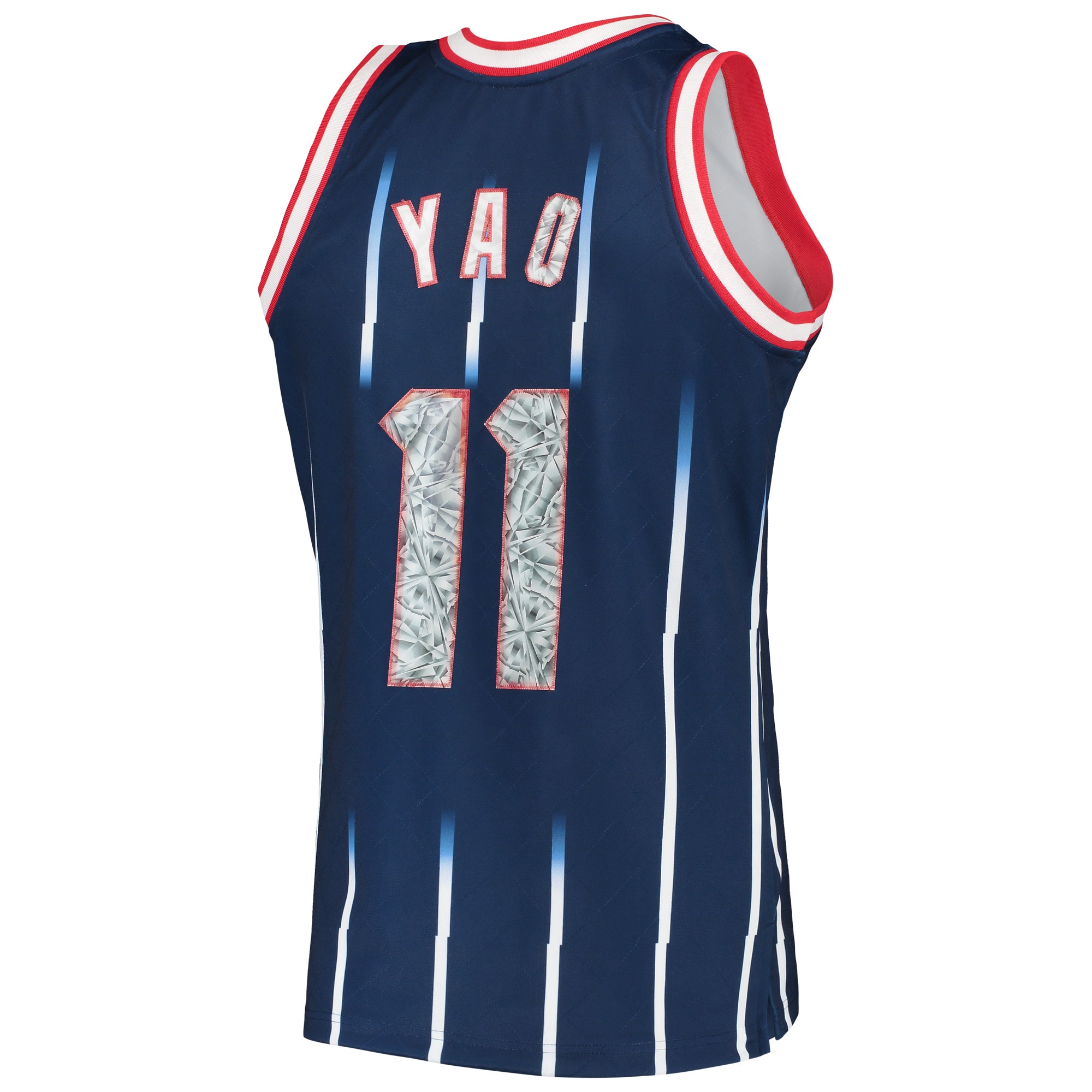 Men's Houston Rockets Yao Ming Navy 2002/03 Hardwood Classics NBA 75th Anniversary Diamond Swingman Jersey