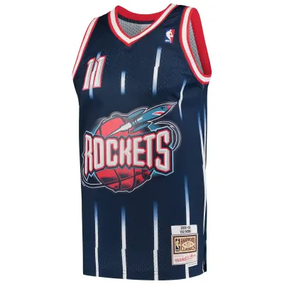 Men's Houston Rockets Yao Ming Navy 2002/03 Hardwood Classics Swingman Jersey 02