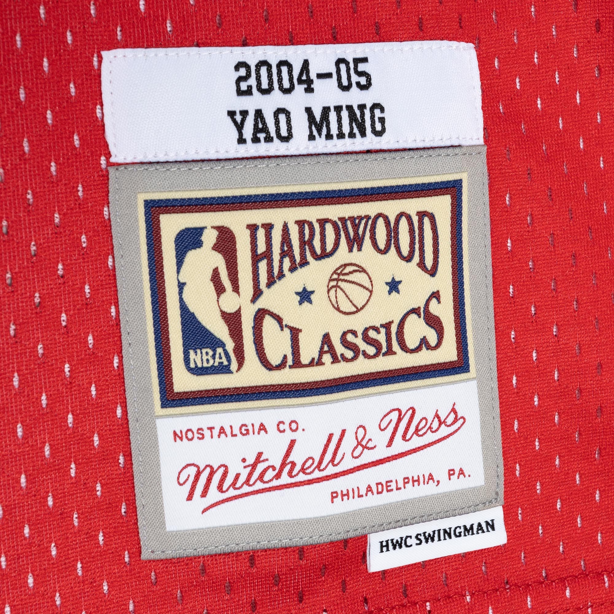 Men's Houston Rockets Yao Ming Navy/Red Hardwood Classics 2004/05 Split Swingman Jersey