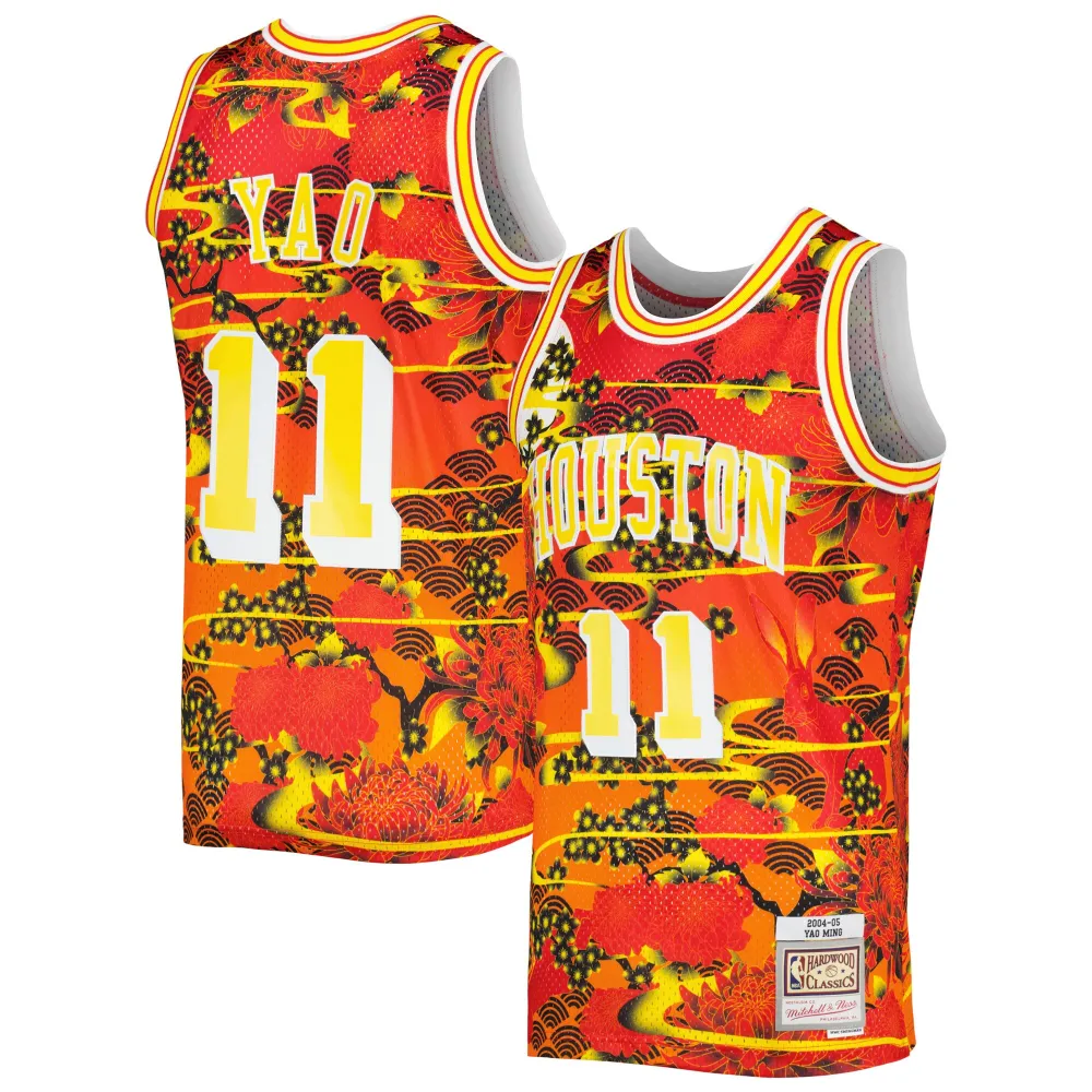 Men's Houston Rockets Yao Ming Red 2004/05 Hardwood Classics Lunar New Year Swingman Jersey