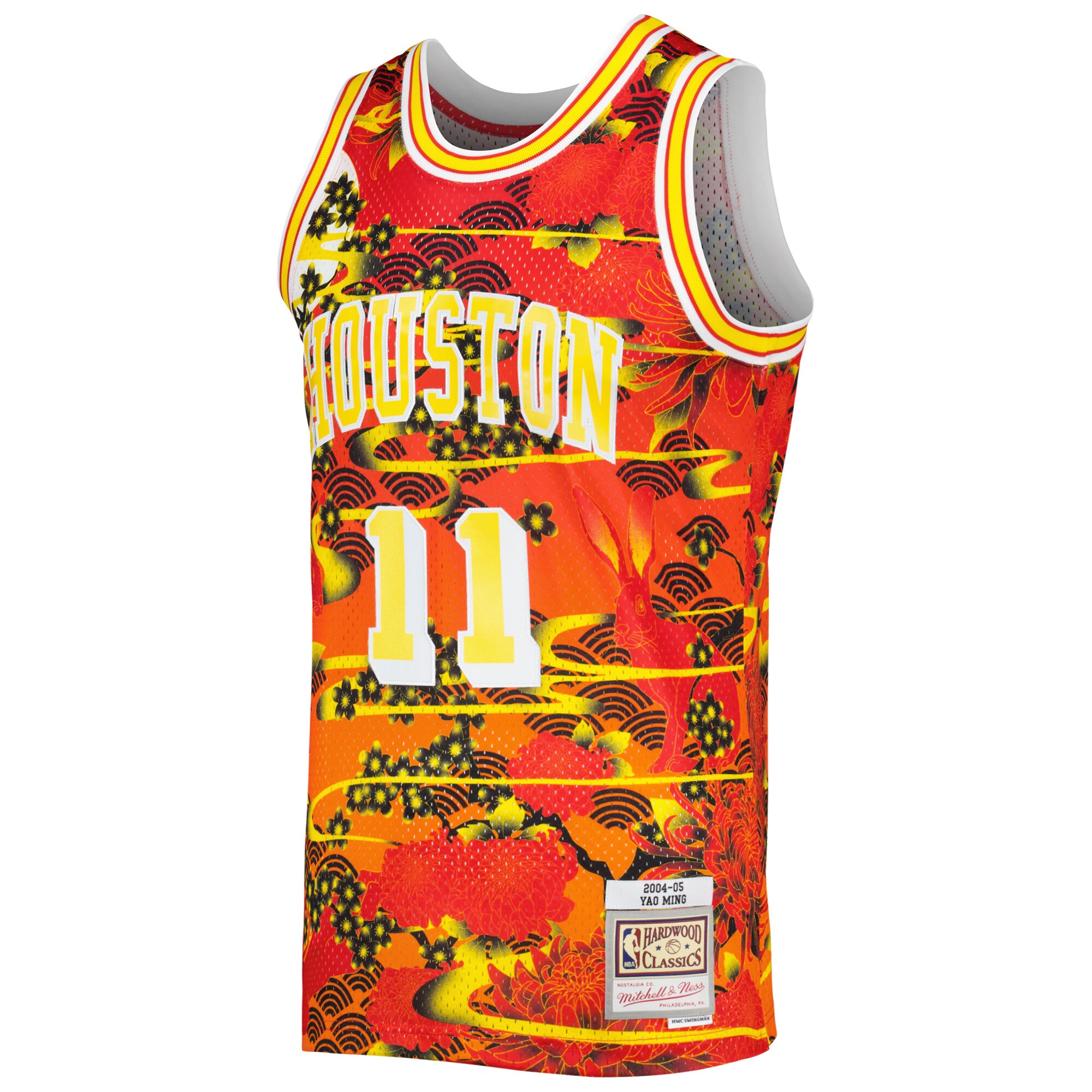 Men's Houston Rockets Yao Ming Red 2004/05 Hardwood Classics Lunar New Year Swingman Jersey