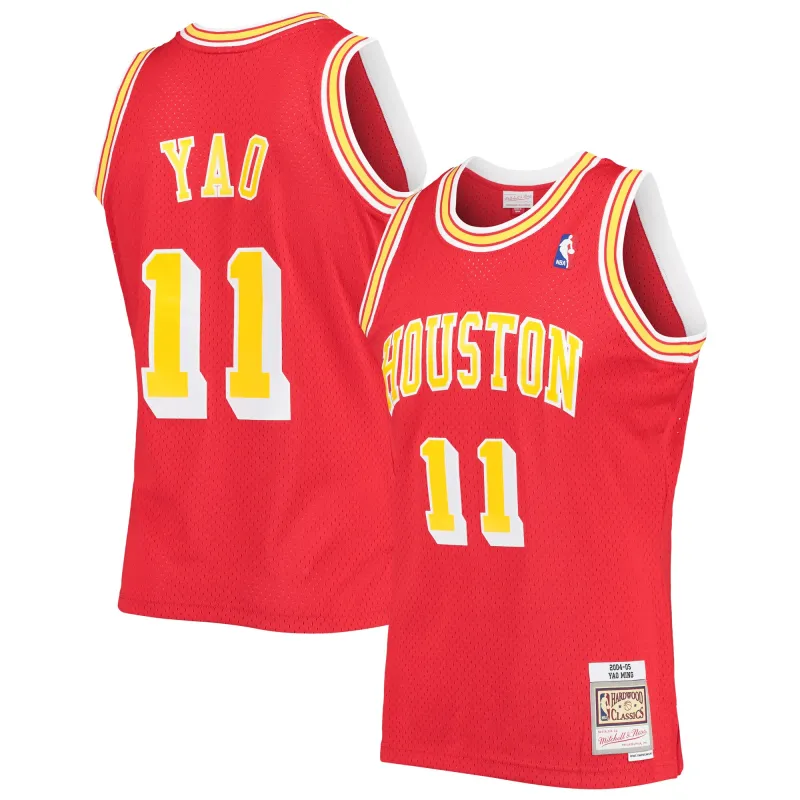 Men's Houston Rockets Yao Ming Red 2004/05 Hardwood Classics Swingman Jersey