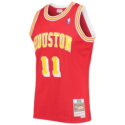 Men's Houston Rockets Yao Ming Red 2004/05 Hardwood Classics Swingman Jersey 02