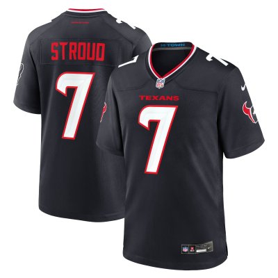 Men's Houston Texans C.J. Stroud Navy Game Jersey 01