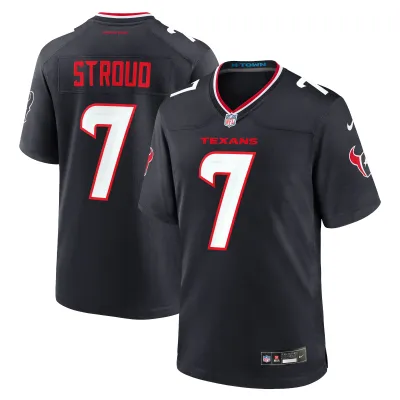Men's Houston Texans C.J. Stroud Navy Game Jersey 01