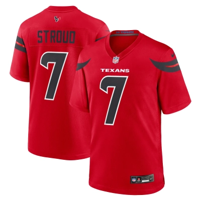 Men's Houston Texans C.J. Stroud Red Alternate Game Jersey 01