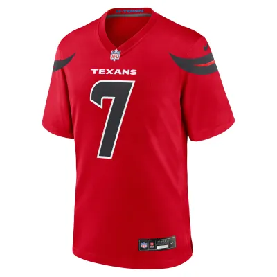 Men's Houston Texans C.J. Stroud Red Alternate Game Jersey 02