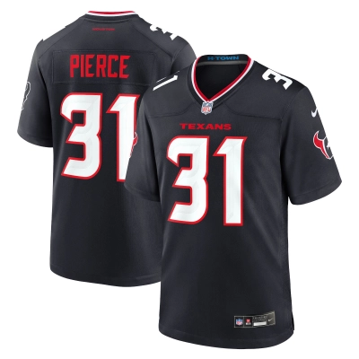 Men's Houston Texans Dameon Pierce Navy Game Jersey 01