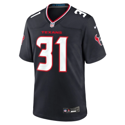 Men's Houston Texans Dameon Pierce Navy Game Jersey 02
