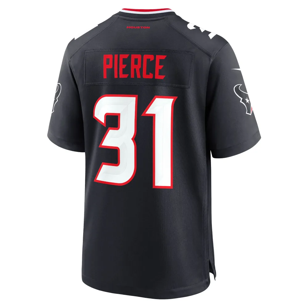 Men's Houston Texans Dameon Pierce Navy Game Jersey