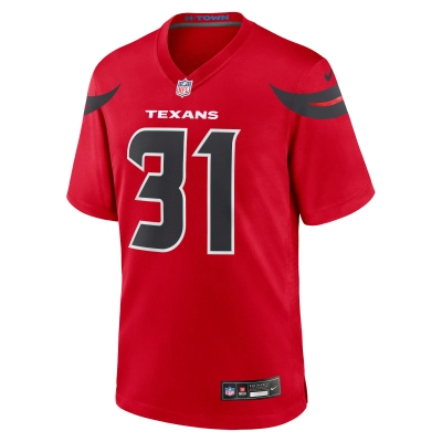 Men's Houston Texans Dameon Pierce Red Alternate Game Jersey 02